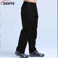 [จัดส่ง 3 วัน] Overall Katun กางเกงผู้ชายขาสามส่วนผู้ชายขนาดพิเศษกางเกงหลายกระเป๋า