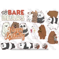 WE BARE BEARS High Quality Paper Cake Topper Kek Cake Decor Cupcake Topper