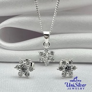 Unisilver 925 Sterling Silver Jewelry Set Of Rositas Pendant & Earrings (SET07)
