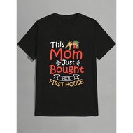 Funny First House Bought Graphic T-Shirt - This Mom Just Bought Her First House Bold Red & Yellow Le