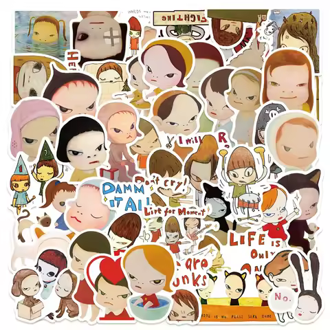 50PCS Japanese Cartoon Yoshitomo Nara Graffiti Sticker Decoration Suitcase Laptop Phone Case Water C