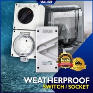IP66 WEATHERPROOF COMBINATION 13A SOCKET 63A 3POLE OUTDOOR ISOLATOR SWITCH