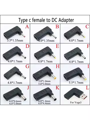 1PC Type c Female USB TO DC Adaptor Converter Connector Type c To DC Jack Socket Female To Male 3.0 