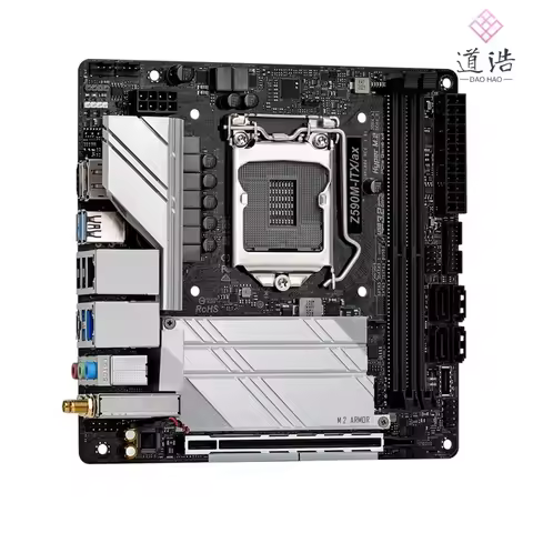 For Asrock Z590M-ITX/AX Motherboard 64GB HDMI M.2 LGA 1200 DDR4 Mini-ITX Z590 Mainboard 100% Tested 