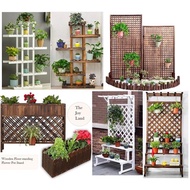 [SG SELLER] Wooden Plant Rack Variety Gardening Plant Rack Plant Pot Plant bench Plant shelf Plant Stand indoor outdoor