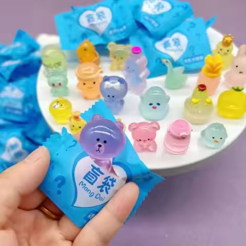 Cute Mini Simulation Animal Blind Box Luminous Toys Action Surprise Tide Play Figures Fake Animal Gu
