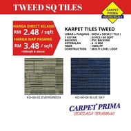 [READY STOCK] PER SQFT / TWEED SQ CARPET TILES KARPET PEJABAT OFFICE - 24PCS/64.8SQFT