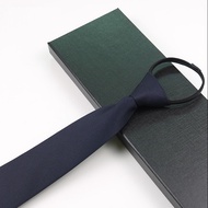 Simple Zipper Tie Fashionable Men Lazy Tie High-End Solid Color Neck Tie Tali Leher Lelaki 领带