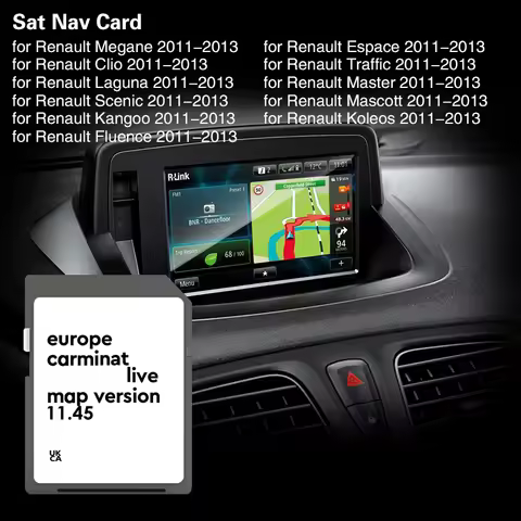 Carminat Live 11.45 Europe Map Navigation SD Card for Renault Megane Clio Laguna Scenic 2011-2013 Up