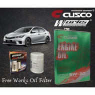 Toyota Altis 2014-2017 CUSCO JAPAN FULLY SYNTHETIC ENGINE OIL 5W30 SN/CF ACEA FREE WORKS ENGINEERING OIL FILTER