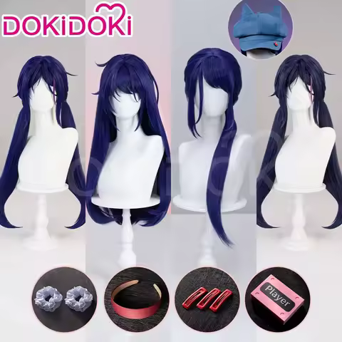 IN STOCK Mita Wig Game MiSide Cosplay DokiDoki Women Cute Double Ponytail 80cm Long Short Wig Mita H
