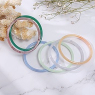 【PrettySet】Glass Imitation Jade Bracelet Jingle Bangle Girl Women Fashion Accessories