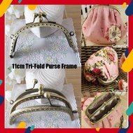 11cm Tri-Fold Bronze Purse Frame / Kisslock Kiss Lock Frame Kiss Lock Handbag Kiss Lock Bag Frame 口金