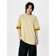 เสื้อยืดคอกลมแขนสั้นทรงหลวมสำหรับผู้หญิง Pure Color Summer Casual Wear Sameuoo Culture Loose Fit Sho