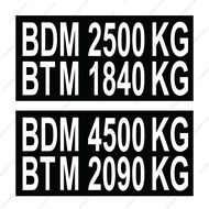 BDM BTM Lorry Sticker follow JPJ Standard (Customizable)