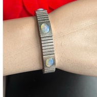 Blood pressure bracelet engraved with many places, free size, elastic, inner diameter 55 mm, mounted