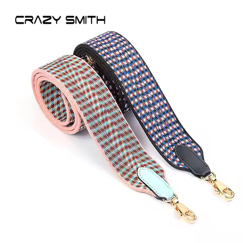 CRAZYSMITH 110cm Bag Strap for Hermes Herbag Kelly Bags Cotton Webbing Shoulder Strap Crossbody Repl