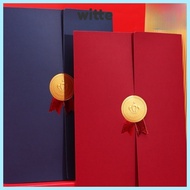 WITTE Diploma Cover, Gilding Process A4 Award Certificate Holder, Exquisite Paper Envelope Three-fol
