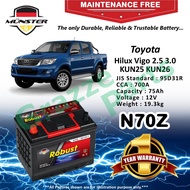 Münster Robust MF CMF N70Z | N70ZR | NX120-7R | 95D31R (75AH) Car Battery Bateri Kereta Hilux Vigo 2