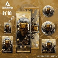 6pcs/set Game Delta Force Military Operation Delta Kai Silva Cosplay Badges Laser Tickets Postcards 