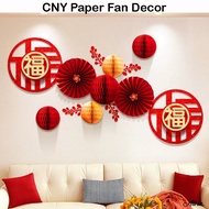 CNY Decoration 2026 CNY Paper Fan Flower Lantern Decor Set New Year Decor 2026 CNY Sticker Horse Yea