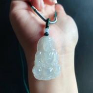 冰種翡翠 觀音 菩薩 天然緬甸玉翡翠 禮物 玉墜 項鍊 保平安 佛像