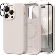 GONEZ for 14 Pro Case, Compatible with Magsafe, with Screen Protector + Camera Lens Protector, Soft 