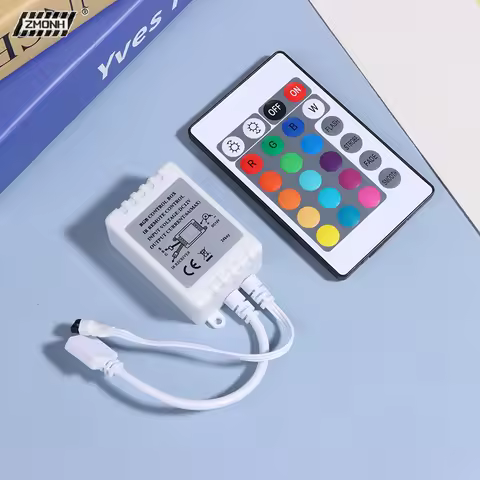 [H]Led Controller 24 Keys LED IR RGB Controller Box 1 To 2 Controller IR Remote Dimmer DC12V For RGB