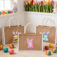 Personalized Easter Bunny Tote Bag, Custom Name Party Easter Bag, Bunny Ears Easter Bunny, Easter Ba
