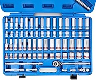 Neiko 02479A 1/2 Inch-Drive Colored Mechanics Tool Ratchet, Socket Set, 68 Piece Standard and Deep S