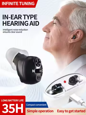 2025 New best Rechargeable ITE Deaf The Listening Device Mini Wireless Sound Amplifier Invisible Hea