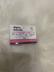 สบู่อัลฟ่าอาร์บูติน Alpha Arbutin collagen soap ขนาด 80 g.(1 ก้อน)