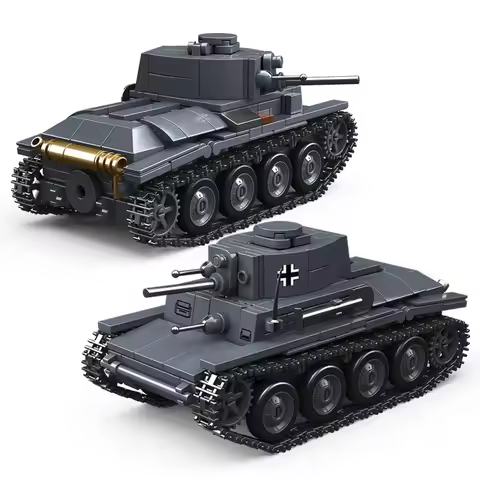 1/35 Scale Ww2 German Military Tank Vehicle Pz.Kpfw.38(T) a Light Tank Miniature Building Block Sets