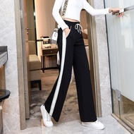 Muslim Wear Bootcut Pants Women Sukan Vintage Black Straight Cut High Waist Long Pants Seluar Slack 