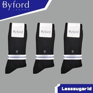 KATUN HITAM Byford Men's Long Thick Sports Socks, 1 PCS, Black Cotton