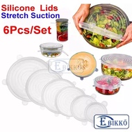 6Pcs/Set Stretchable Silicone Lid Cover Kitchen Food Lid Cover Lids Covers