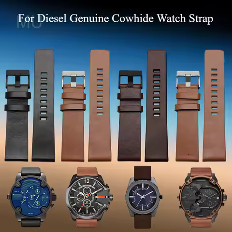 Comfortable Breathable Genuine Leather Watchbands for Diesel Dz4343 Dz4405 Dz7257 Dz4423 Cowhide Str