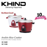 KHIND 1.0L ANSHIN RICE COOKER WITH STAINLESS STEEL INNER POT RC110M