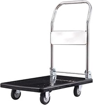 Platform Trucks Folding Portable Trolley, Hand Push Platform Truck With Mute Wheels, PP Car Board Platform Trolley, For Easy Storage Luggage Moving Warehouse