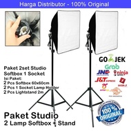2-Set Studio Lamp Holder Softbox E27 - Light Stand
