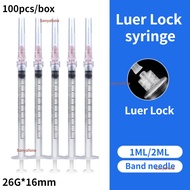 1ML/cc 2ML/cc 100pcs/box Luer Lock syringe Band needle Administer a disposable syringe