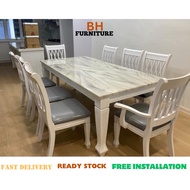 ✨BhFurniture Dining set 1+8( 1Marble Table Or 8 Dining Chair)