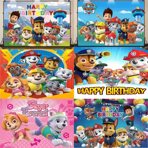 Personalize Paw Patrol Decoration Background Party Photography Background Paw Patrol Backdrop Poster