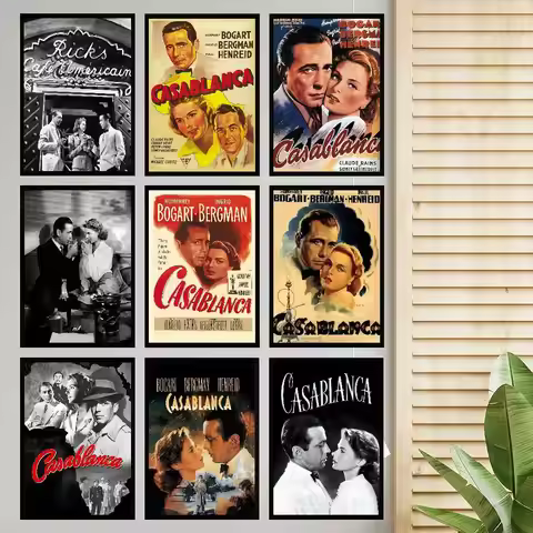 Casablanca Classics Movie Character 80s Classic Vintage Posters Decoracion Painting Wall Art White K