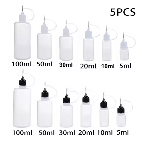 5/10/20/30/50/100ML Resuable Needle Tip Glue Applicator Plastic Bottle for Paper Quilling DIY Scrapb
