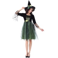 Halloween Green Elf Costume Party Movie Character Costume Witch Dark Spider Witch Pettiskirt
