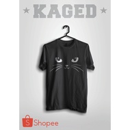 Cat T-shirt 2 Cat T-shirt Serious Tatapan T-shirt Art T-shirt (Kaged)