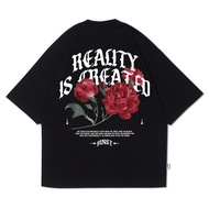 Mnst | Oversize T-shirt | Black Black Black | Rose Rose Rose