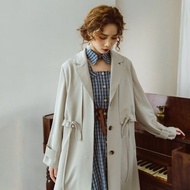 原創設計收腰顯瘦西裝領風衣外套女