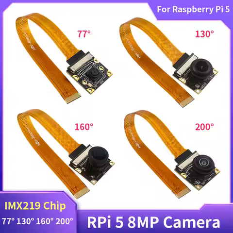 Raspberry Pi 5 8MP Camera 77° 130° 160° 200° Webcam IMX219 Sensor Chip CSI Interface for Raspberry P